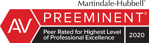 Martindale-Hubbell | AV Preeminent | Peer Rated For Highest Level of Professional Excellence | 2020